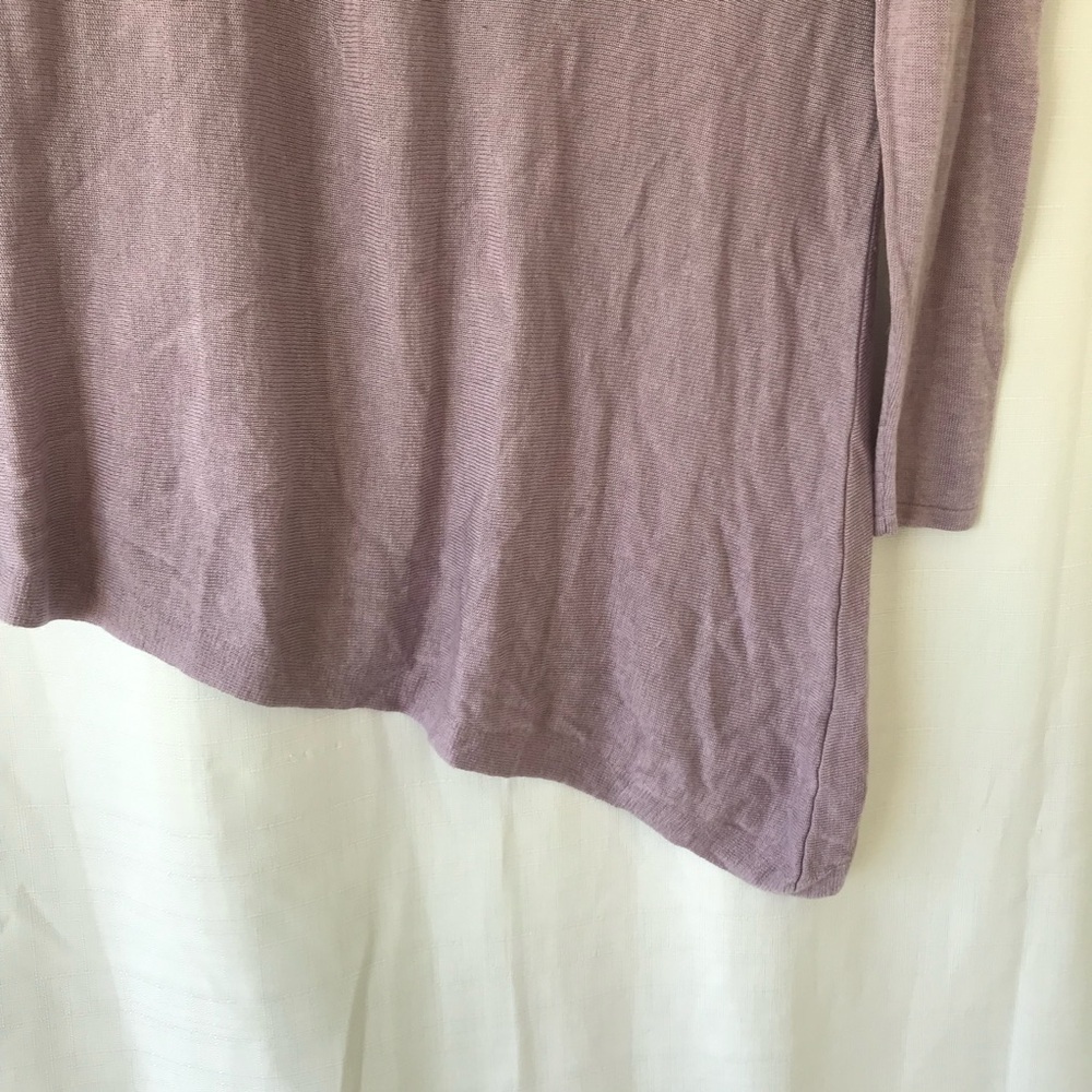 Eileen Fisher small Purple Tencel Merino Wool Asymmetrical Sweater - Picture 4 of 11